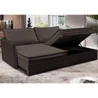 Sofá Sem Caixa Retrátil Baú 1,95m Lounge Linho Marrom cama in
