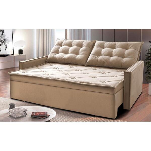 Sofá Sem Caixa Retrátil E Reclinável 1,65m Cama Inbox Studio