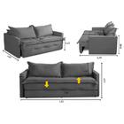 Sofá Sem Caixa Retrátil E Reclinável 1,65m Com Molas Marrocos