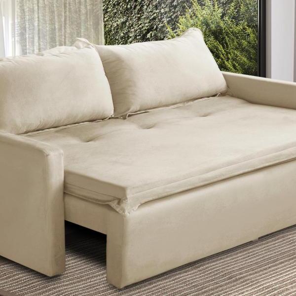 Sofá Sem Caixa Retrátil E Reclinável 1,65m Com Molas Paris Su