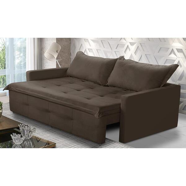 Sofá Sem Caixa Retrátil E Reclinável 1,85m Com Molas Maísa Su