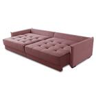 Sofá Sem Caixa Retrátil Reclinável 2,10m Cairo Veludo Rosê Mi