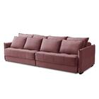 Sofá Sem Caixa Retrátil Reclinável 2,10m Cairo Veludo Rosê Mi