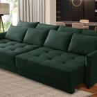 Sofá Sem Caixa Retrátil Reclinável 2,10m Cairo Veludo Verde M