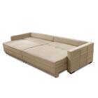 Sofá Sem Caixa Retrátil Reclinável 2,10m Cancún Veludo Bege M