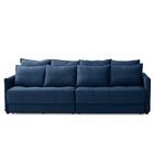 Sofá Sem Caixa Retrátil Reclinável 2,10m Carol Veludo Azul Ad