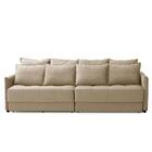 Sofá Sem Caixa Retrátil Reclinável 2,10m Carol Veludo Bege Ad