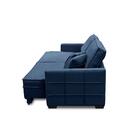 Sofá Sem Caixa Retrátil Reclinável 2,10m Karen Veludo Azul Ad