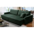 Sofá Sem Caixa Retrátil Reclinável 2,10m Karen Veludo Verde A