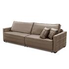 Sofá Sem Caixa Retrátil Reclinável 2,30m Cancún Veludo Cappuc