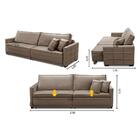 Sofá Sem Caixa Retrátil Reclinável 2,30m Cancún Veludo Cappuc