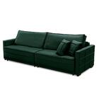 Sofá Sem Caixa Retrátil Reclinável 2,30m Cancún Veludo Verde