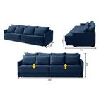 Sofá Sem Caixa Retrátil Reclinável 2,30m Carol Veludo Azul Ad