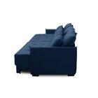 Sofá Sem Caixa Retrátil Reclinável 2,30m Carol Veludo Azul Ad