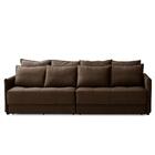 Sofá Sem Caixa Retrátil Reclinável 2,30m Carol Veludo Marrom
