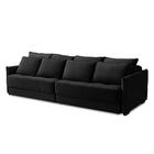 Sofá Sem Caixa Retrátil Reclinável 2,30m Carol Veludo Preto A