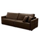 Sofá Sem Caixa Retrátil Reclinável 2,50m Cancún Veludo Marrom