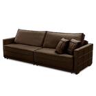 Sofá Sem Caixa Retrátil Reclinável 2,50m Cancún Veludo Marrom