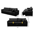 Sofá Sem Caixa Retrátil Reclinável 2,50m Cancún Veludo Preto