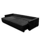 Sofá Sem Caixa Retrátil Reclinável 2,50m Cancún Veludo Preto