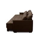 Sofá Sem Caixa Retrátil Reclinável 2,50m Carol Veludo Marrom