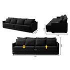 Sofá Sem Caixa Retrátil Reclinável 2,50m Carol Veludo Preto A