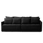 Sofá Sem Caixa Retrátil Reclinável 2,50m Carol Veludo Preto A