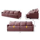 Sofá Sem Caixa Retrátil Reclinável 2,50m Carol Veludo Rosê Ad