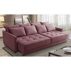 Sofá Sem Caixa Retrátil Reclinável 2,50m Carol Veludo Rosê Ad