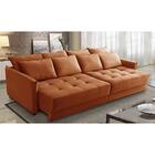 Sofá Sem Caixa Retrátil Reclinável 2,50m Carol Veludo Terraco