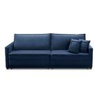 Sofá Sem Caixa Retrátil Reclinável 2,50m Karen Veludo Azul Ad