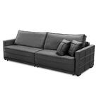 Sofá Sem Caixa Retrátil Reclinável 2,50m Karen Veludo Cinza A