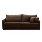 Sofá Sem Caixa Retrátil Reclinável 2,50m Karen Veludo Marrom