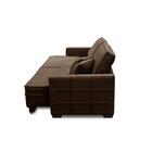 Sofá Sem Caixa Retrátil Reclinável 2,50m Karen Veludo Marrom