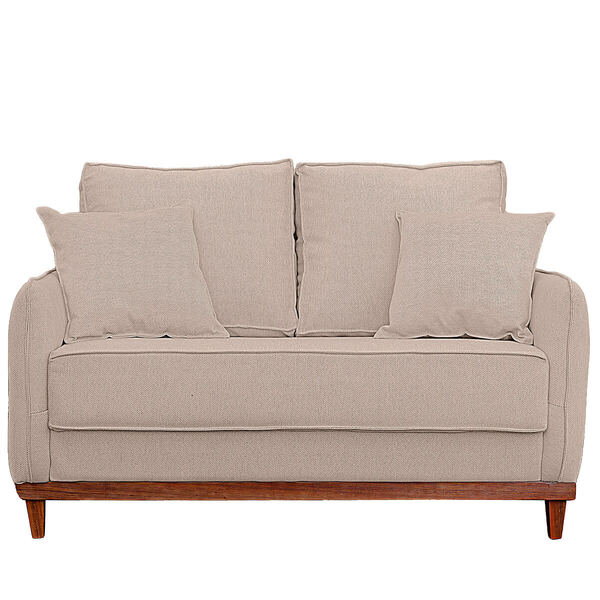 Sofa Sena 2 Lugares Base De Madeira Para Sala Hotel Linho Pal