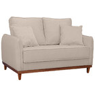 Sofa Sena 2 Lugares Base De Madeira Para Sala Hotel Linho Pal