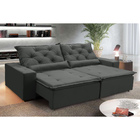 Sofá Sevilha Retratil E Reclinavel 2,52 Mts Suede Cinza Carol