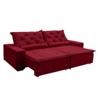 Sofá Sevilha Retratil E Reclinavel 2,92 Mts Suede Vermelho Ca