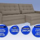 Sofá Silver 2,00m Retrátil E Reclinável Velosuede Bege - Nets