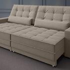 Sofá Silver 2,00m Retrátil E Reclinável Velosuede Bege - Nets