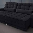 Sofá Silver 2,40m Retrátil E Reclinável Velosuede Preto - Net