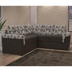 Sofá Simbal Bélgica De Canto Marrom Floral Marrom Escuro