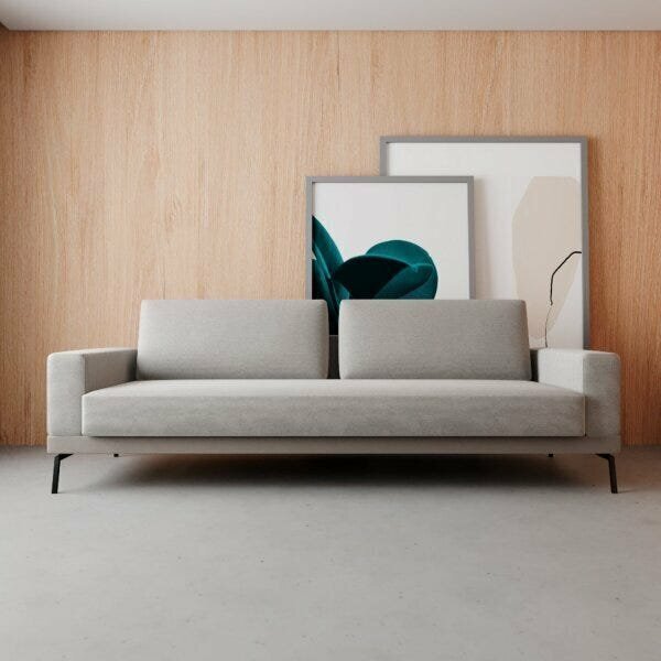 Sofá Smart 2 Lugares 180 Living Contemporâneo Mescla Bege E C