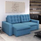 Sofá Smith Retrátil 3 Lugares Suede Azul Jeans 180cm Azul