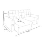 Sofá Smith Retrátil 3 Lugares Suede Azul Jeans 180cm Azul