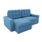 Sofá Smith Retrátil 3 Lugares Suede Azul Jeans 180cm Azul