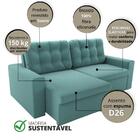 Sofá Smith Retrátil 3 Lugares Suede Suculenta 180cm Marrom