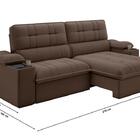 Sofá Stylus 2,10m Retrátil/reclinável Com Porta Copos E Coole