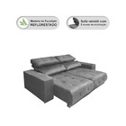 Sofá Suede Cinza 3 Lugares Retrátil Reclinável New York