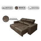 Sofá Suede Marrom 3 Lugares Retrátil Reclinável New York
